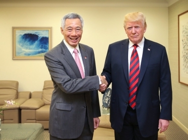 Prime Minister Lee Hsien Loong meets Donald Trump